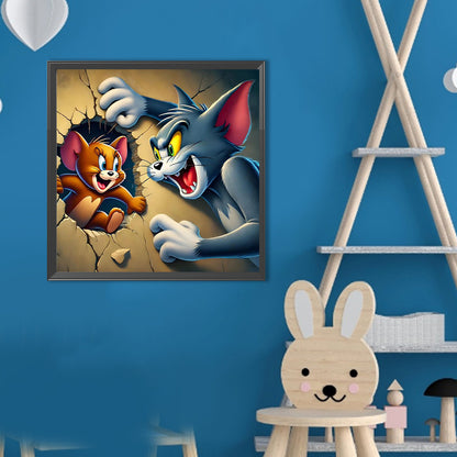 Cat And Mouse - Full Round Drill Diamond Painting 40*40CM