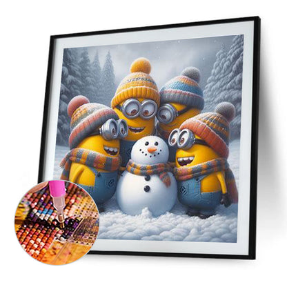 Minions Making Snowmen - Full Round Drill Diamond Painting 40*40CM