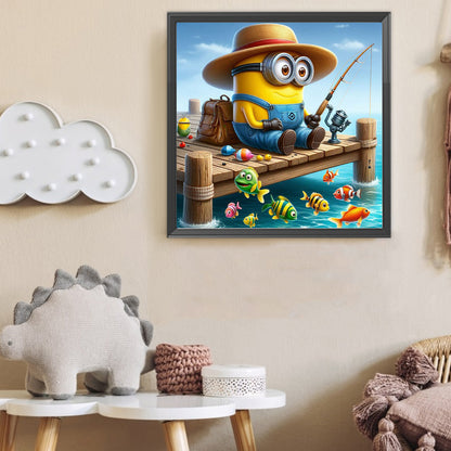 Minions Fishing - Full Round Drill Diamond Painting 40*40CM