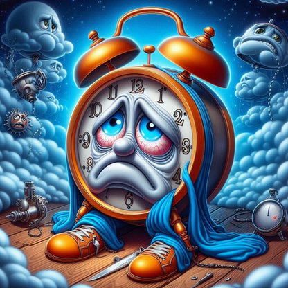 Crying Alarm Clock - Full Round Drill Diamond Painting 40*40CM