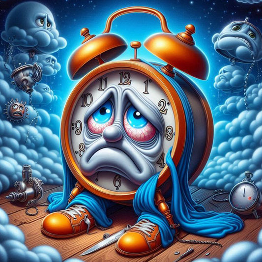 Crying Alarm Clock - Full Round Drill Diamond Painting 40*40CM