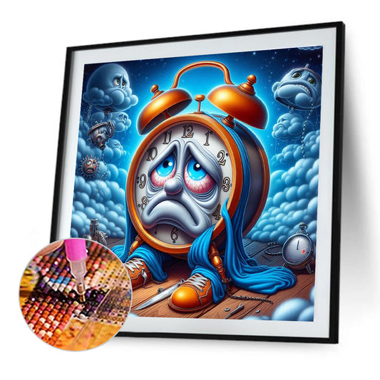 Crying Alarm Clock - Full Round Drill Diamond Painting 40*40CM