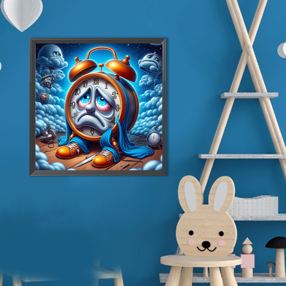 Crying Alarm Clock - Full Round Drill Diamond Painting 40*40CM