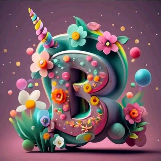 Letter B - Full Round Drill Diamond Painting 30*30CM