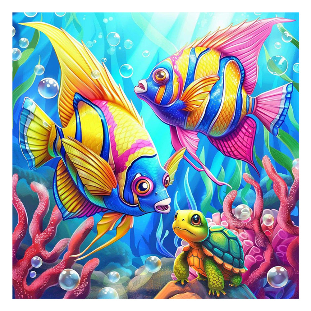 Butterfly Fish Ocean - Full Round Drill Diamond Painting 40*40CM