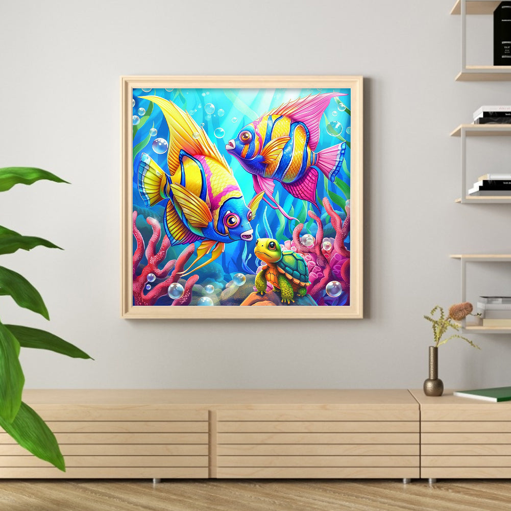 Butterfly Fish Ocean - Full Round Drill Diamond Painting 40*40CM