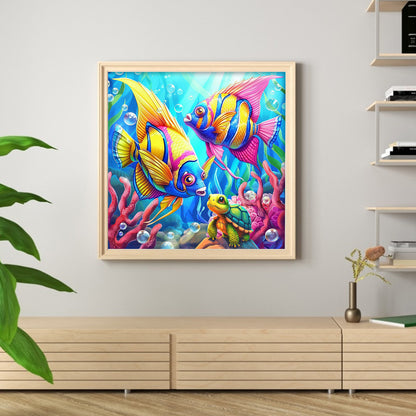 Butterfly Fish Ocean - Full Round Drill Diamond Painting 40*40CM