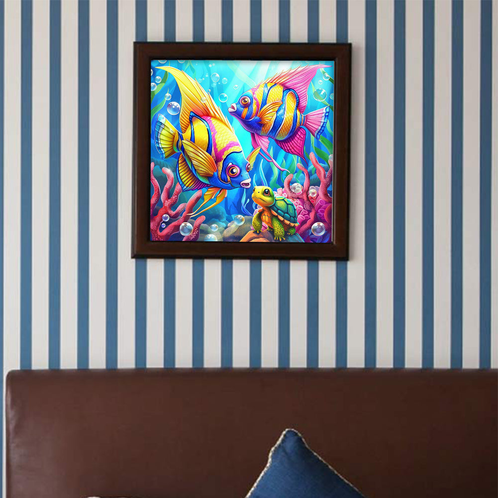 Butterfly Fish Ocean - Full Round Drill Diamond Painting 40*40CM