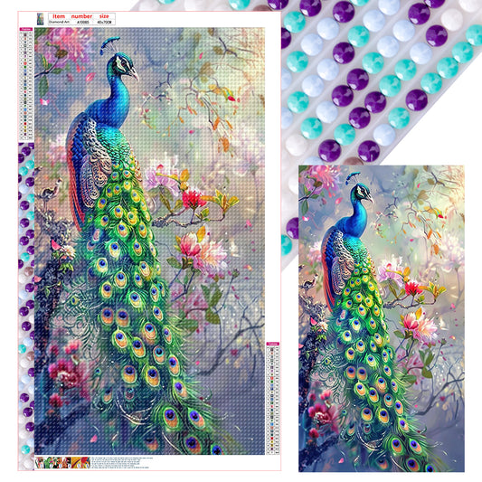 Peacock - Full Round Drill Diamond Painting 40*70CM