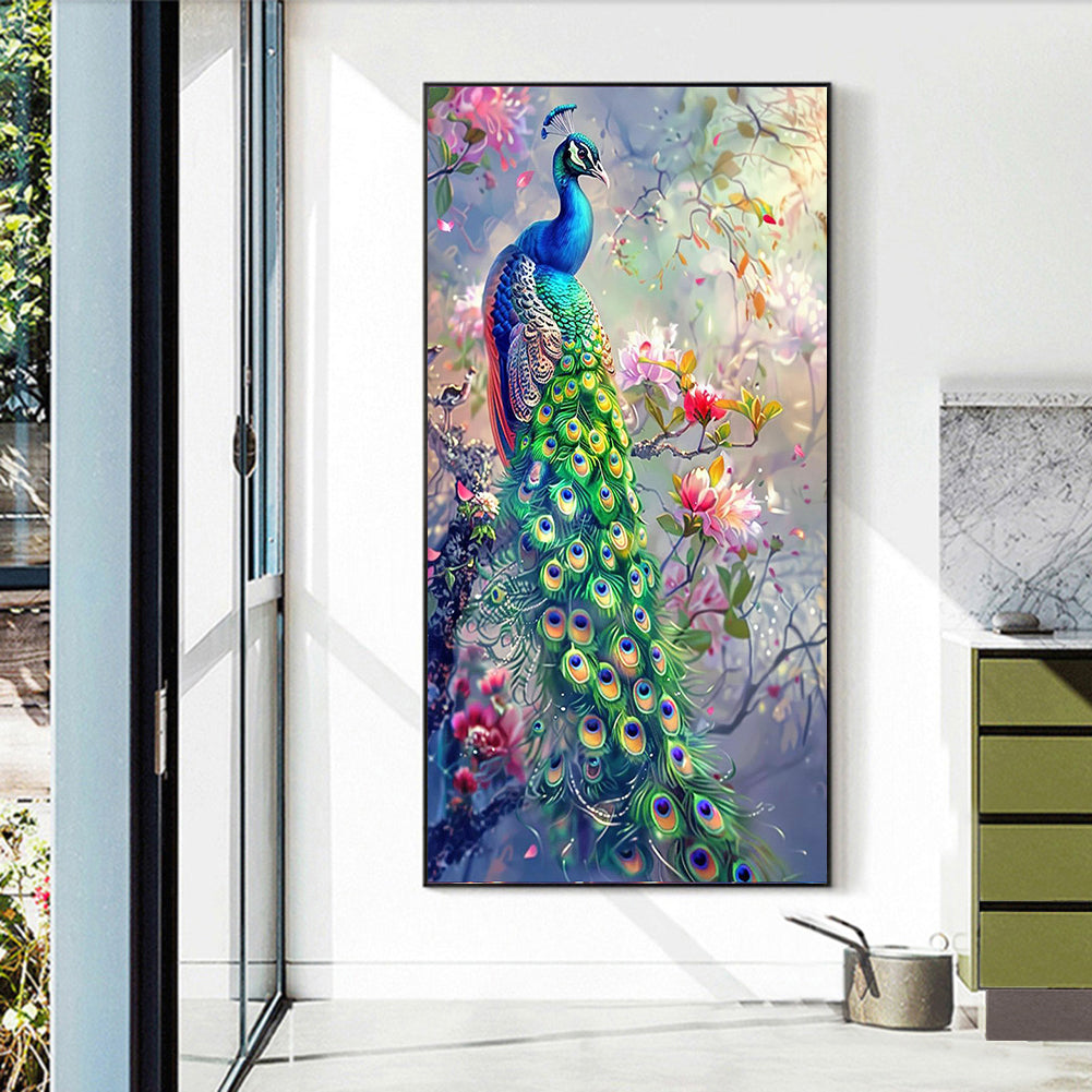 Peacock - Full Round Drill Diamond Painting 40*70CM