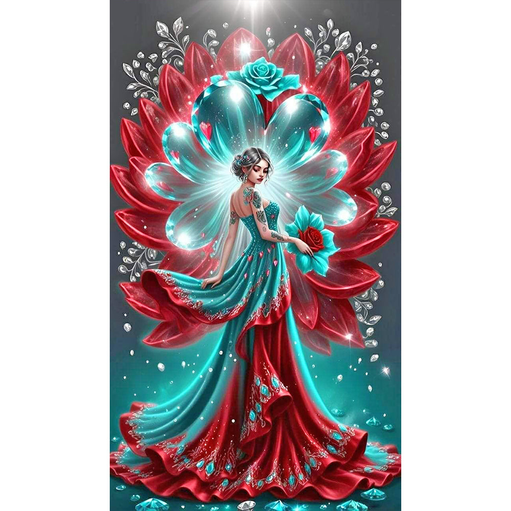 Flower Lady - Full Round Drill Diamond Painting 40*70CM