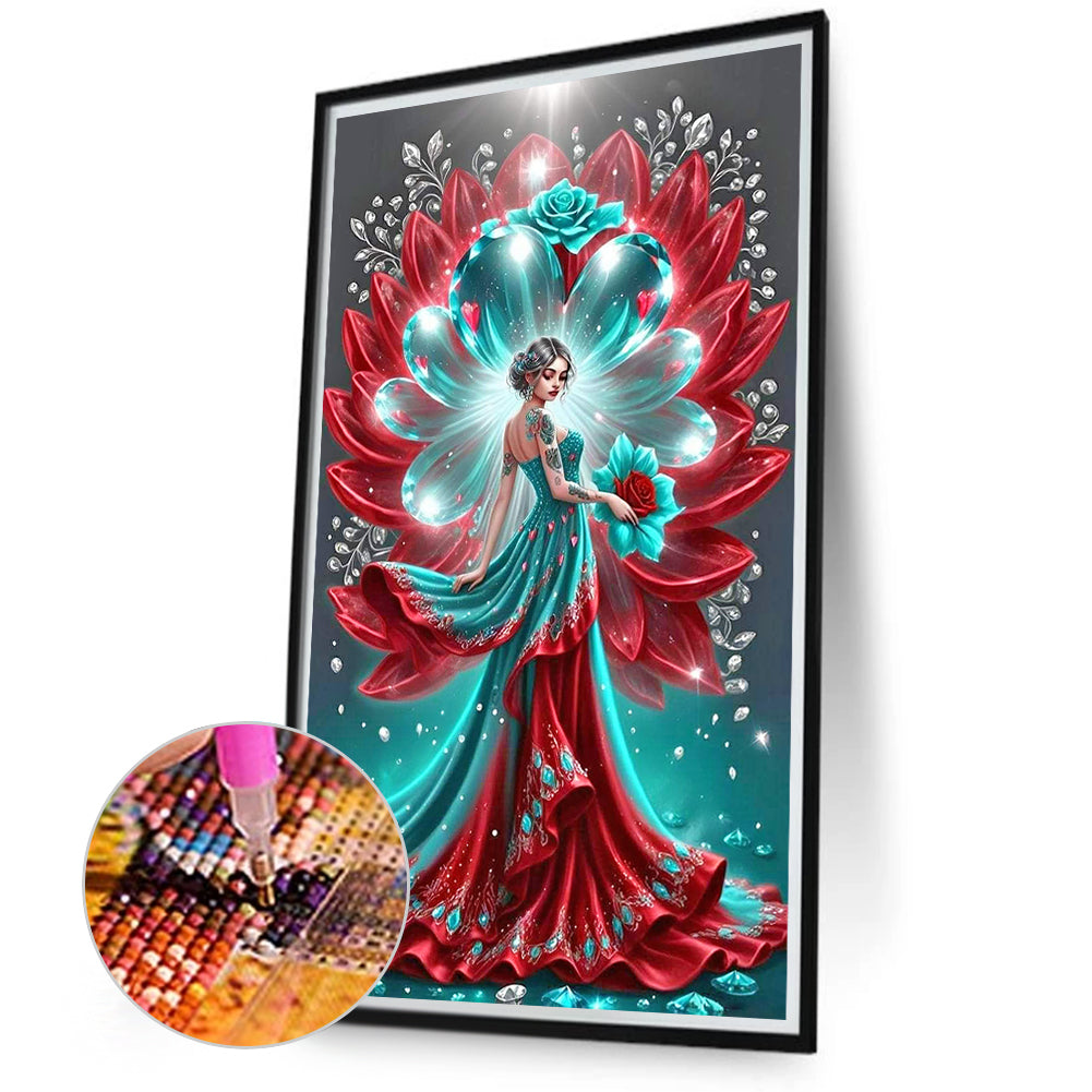 Flower Lady - Full Round Drill Diamond Painting 40*70CM
