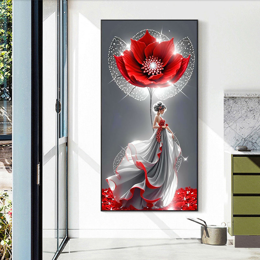 Flower Lady - Full Round Drill Diamond Painting 40*70CM