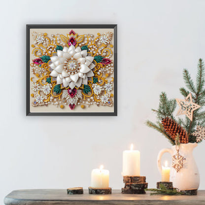 White Flower - Special Shaped Drill Diamond Painting 30*30CM