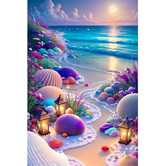 Dream Shell Seaside - Full Round Drill Diamond Painting 40*60CM