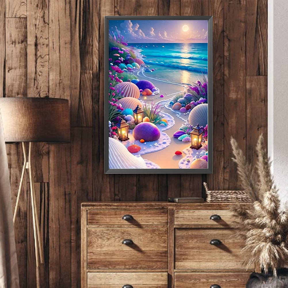 Dream Shell Seaside - Full Round Drill Diamond Painting 40*60CM