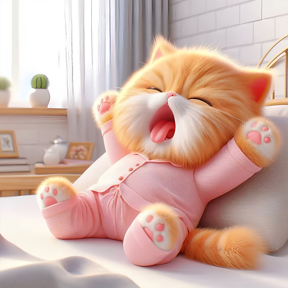 Cute Cat - Full Round Drill Diamond Painting 30*30CM