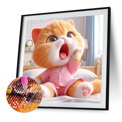 Cute Cat - Full Round Drill Diamond Painting 30*30CM