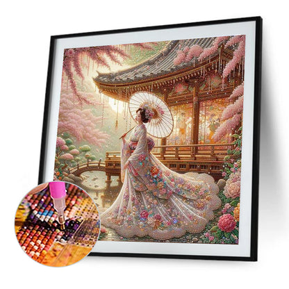 Japanese Geisha Beauty - Full Round Drill Diamond Painting 40*40CM