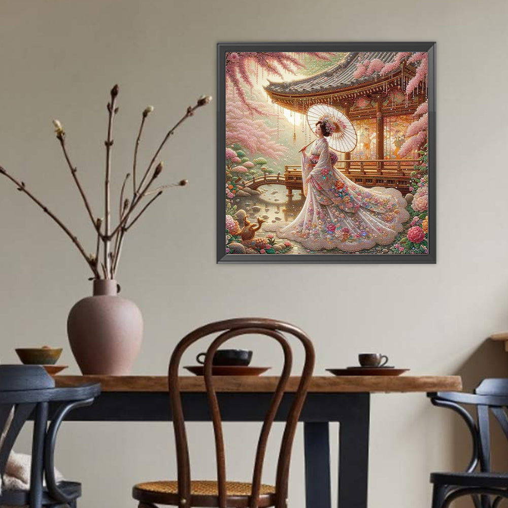 Japanese Geisha Beauty - Full Round Drill Diamond Painting 40*40CM