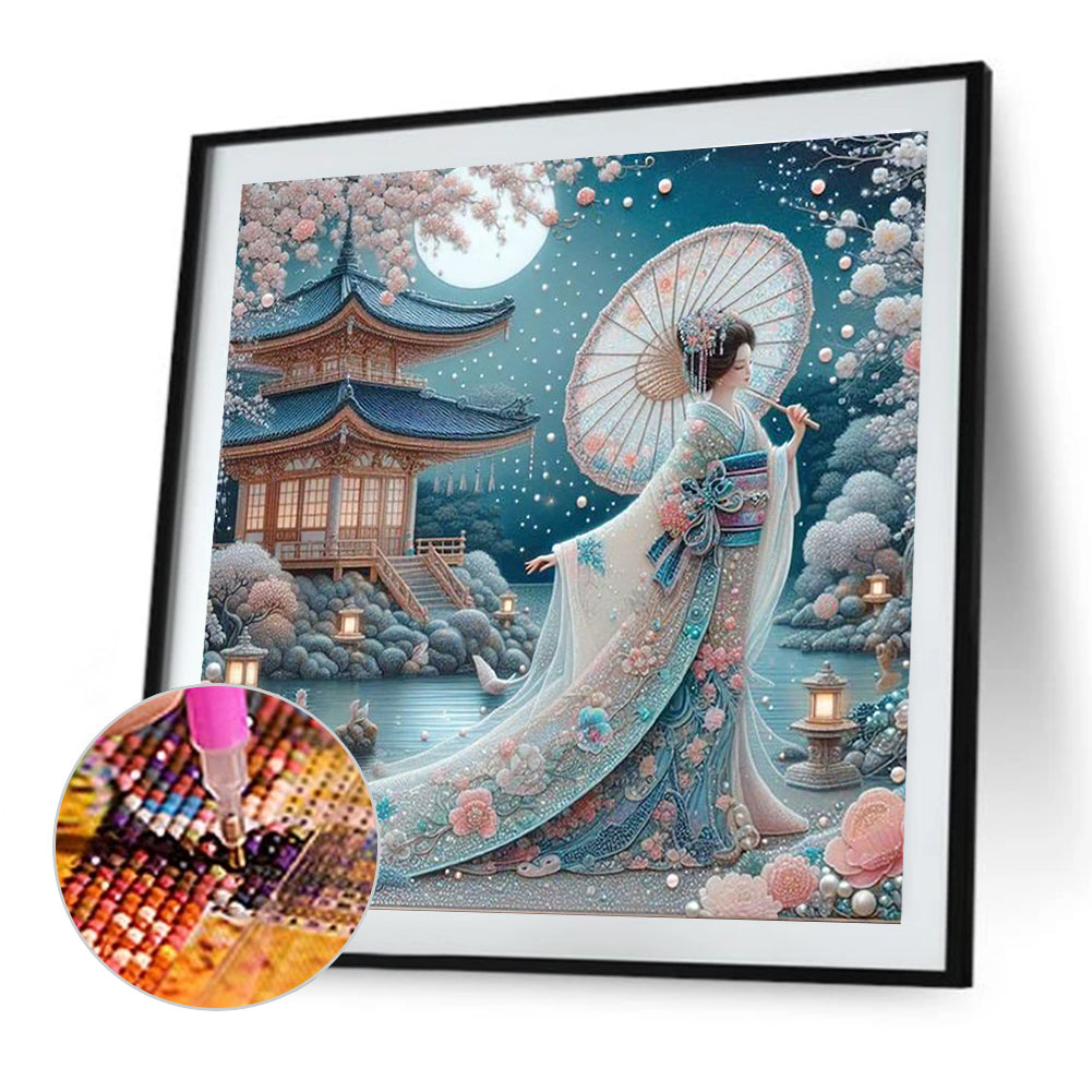 Japanese Geisha Beauty - Full Round Drill Diamond Painting 40*40CM
