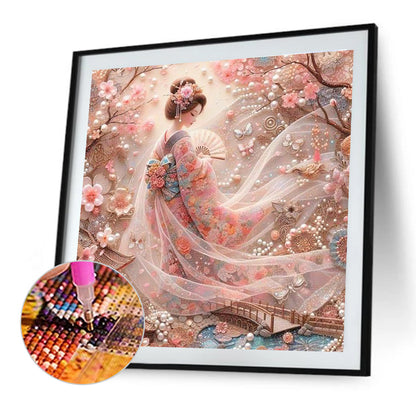 Japanese Geisha Beauty - Full Round Drill Diamond Painting 40*40CM