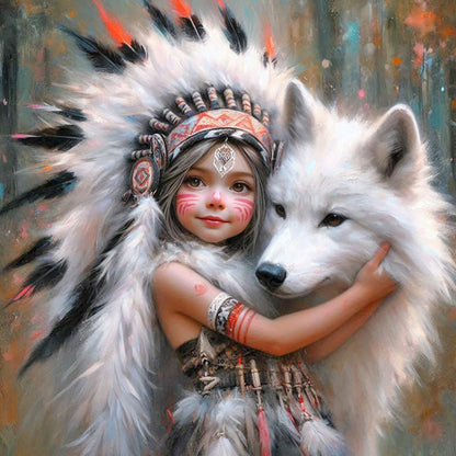 Indian Child - Full Round Drill Diamond Painting 40*40CM