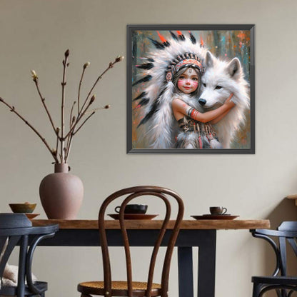 Indian Child - Full Round Drill Diamond Painting 40*40CM