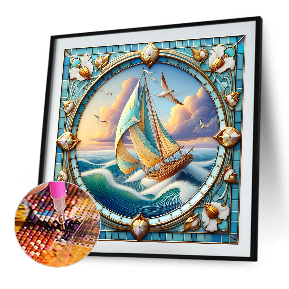 Sailing Diary - Full Round Drill Diamond Painting 40*40CM