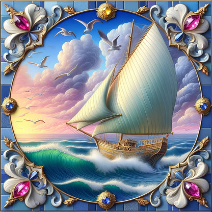 Sailing Diary - Full Round Drill Diamond Painting 40*40CM