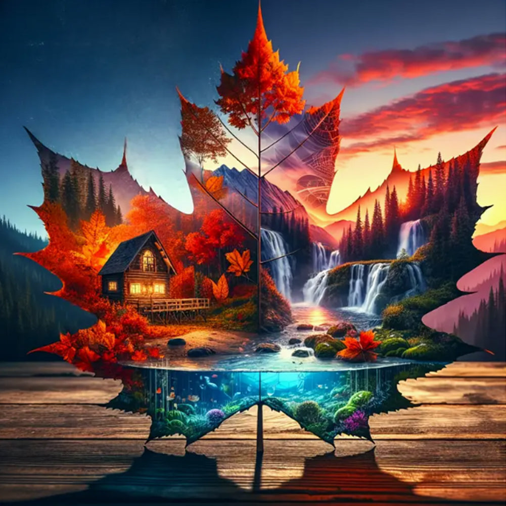 Magical Maple Leaf - Full Round Drill Diamond Painting 30*30CM