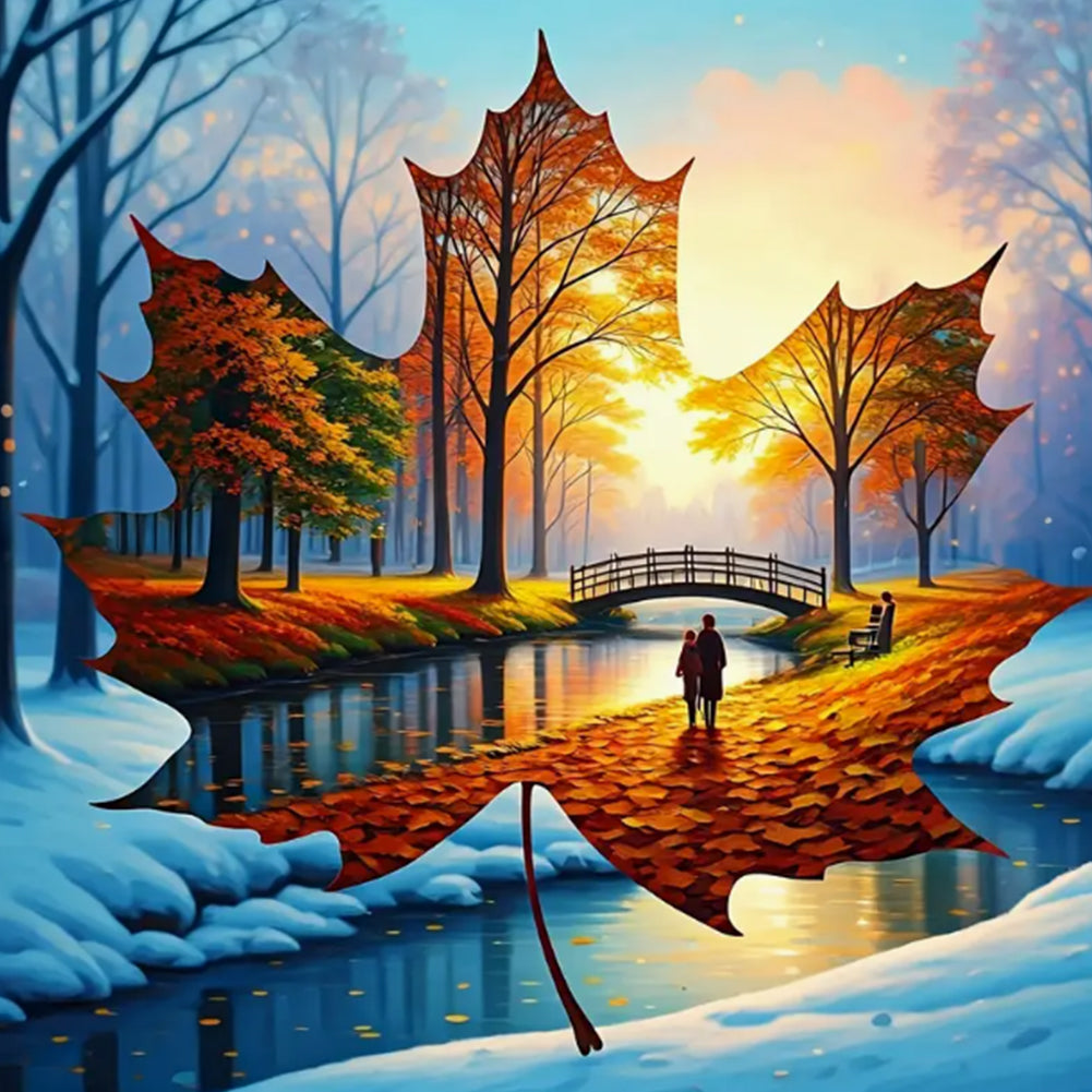 Magical Maple Leaf - Full Round Drill Diamond Painting 30*30CM