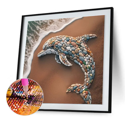 Stone Art Dolphin - Full Round Drill Diamond Painting 30*30CM
