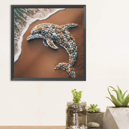 Stone Art Dolphin - Full Round Drill Diamond Painting 30*30CM