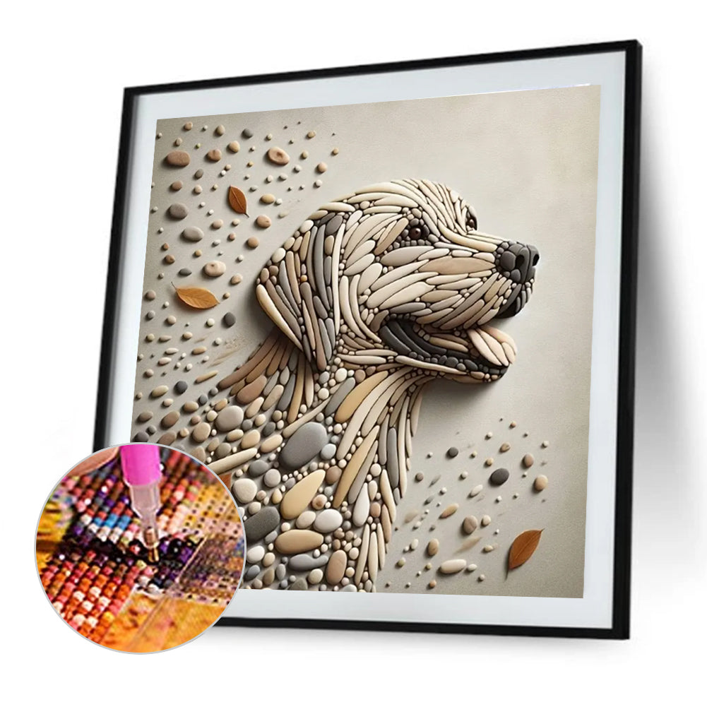Stone Art Puppy - Full Round Drill Diamond Painting 30*30CM