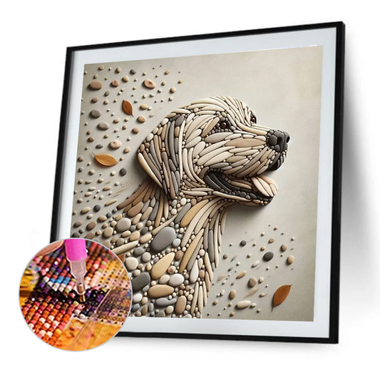 Stone Art Puppy - Full Round Drill Diamond Painting 30*30CM