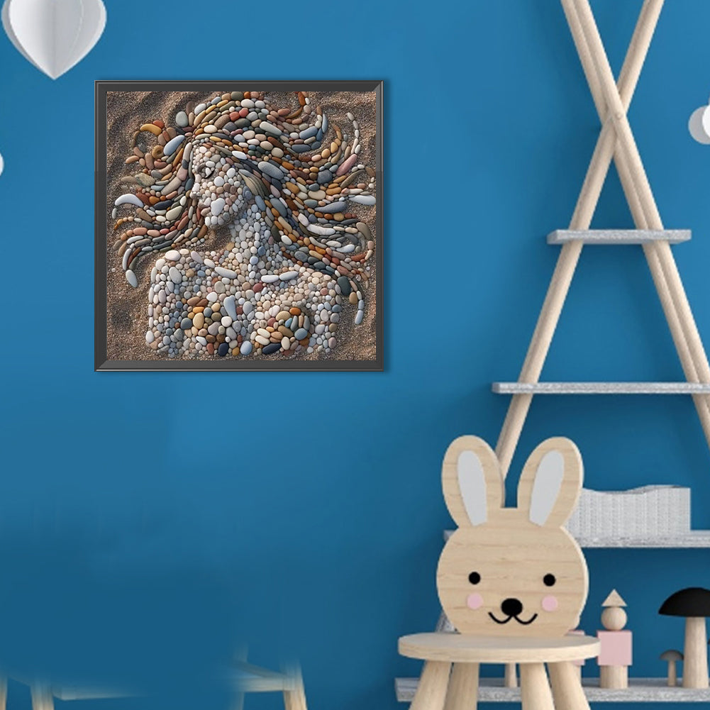 Stone Art Woman - Full Round Drill Diamond Painting 30*30CM