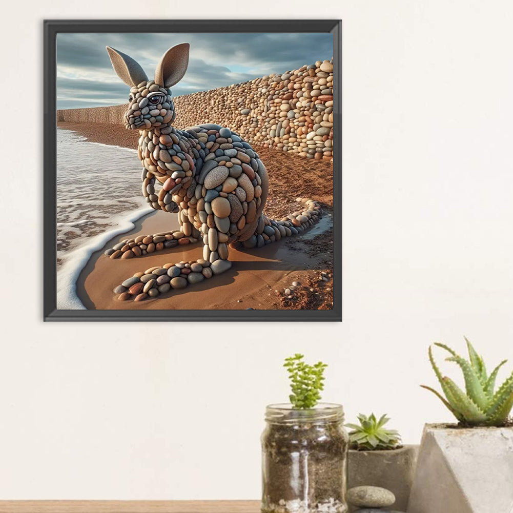 Stone Art Kangaroo - Full Round Drill Diamond Painting 30*30CM