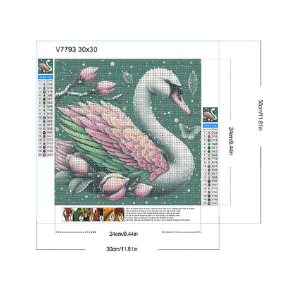 Swan In Orchid - Full Round Drill Diamond Painting 30*30CM