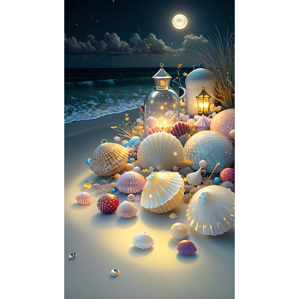 Seashell Under Lamp - Full Round Drill Diamond Painting 40*70CM