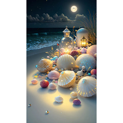 Seashell Under Lamp - Full Round Drill Diamond Painting 40*70CM