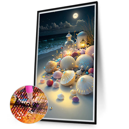 Seashell Under Lamp - Full Round Drill Diamond Painting 40*70CM