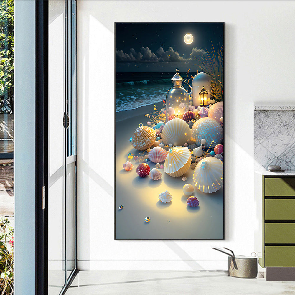 Seashell Under Lamp - Full Round Drill Diamond Painting 40*70CM