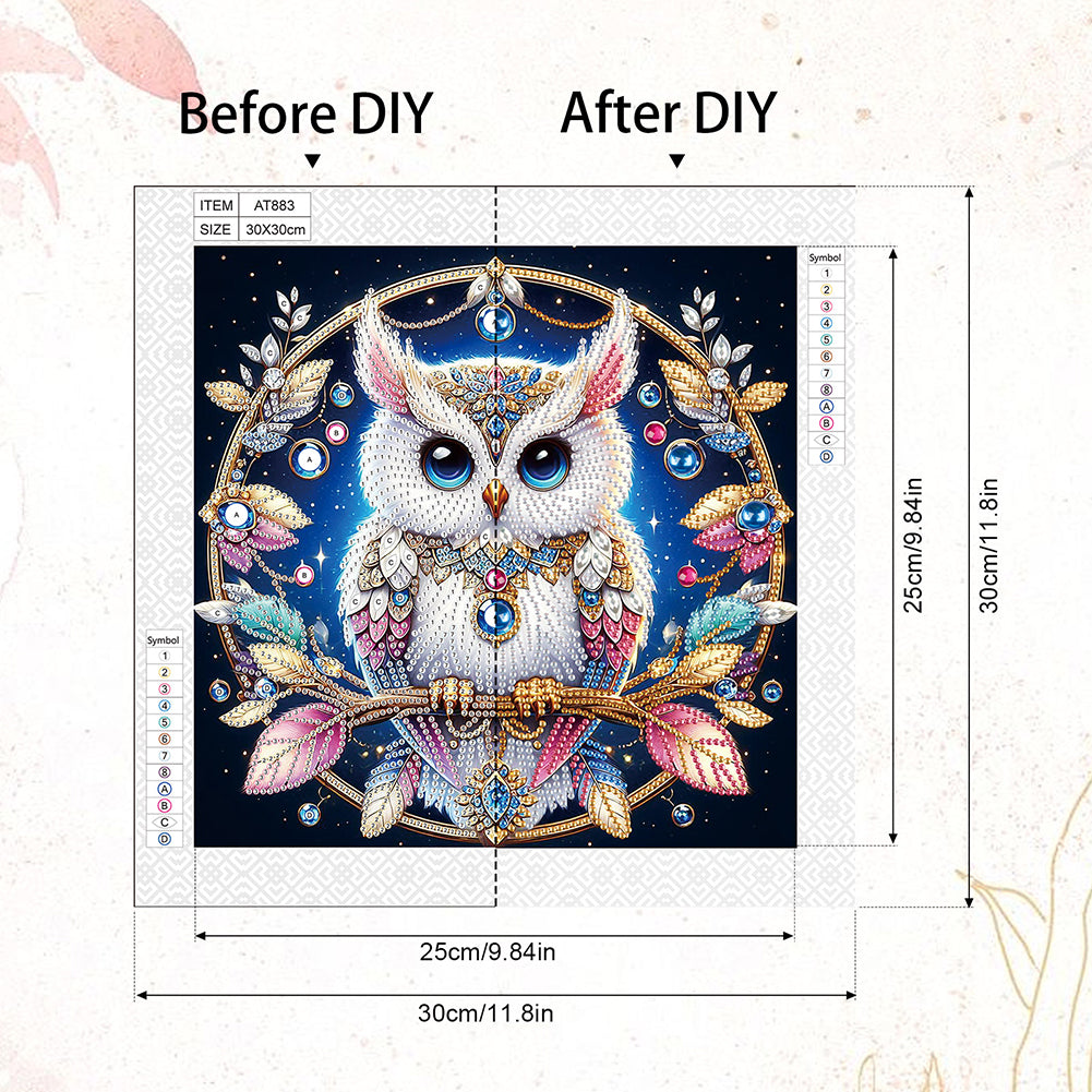 Owl - Special Shaped Drill Diamond Painting 30*30CM