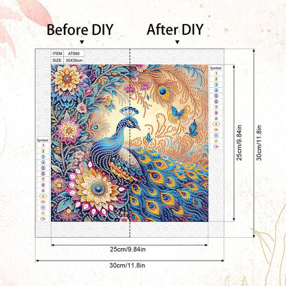 Peacock - Special Shaped Drill Diamond Painting 30*30CM