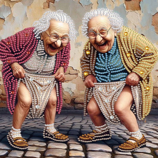 Funny Grandma - Special Shaped Drill Diamond Painting 30*30CM