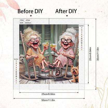 Funny Grandma - Special Shaped Drill Diamond Painting 30*30CM