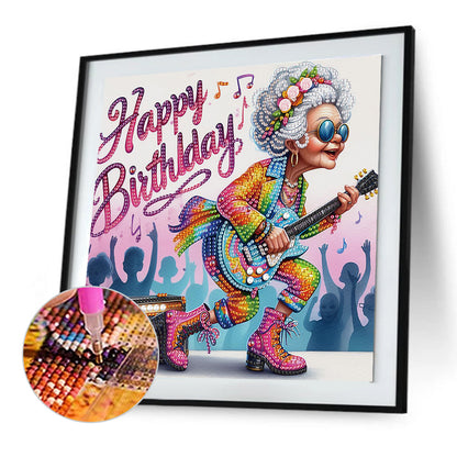 Funny Grandma - Special Shaped Drill Diamond Painting 30*30CM