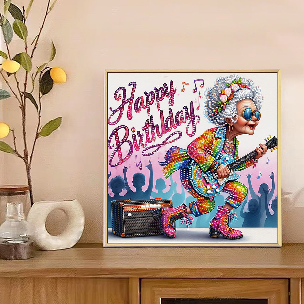Funny Grandma - Special Shaped Drill Diamond Painting 30*30CM
