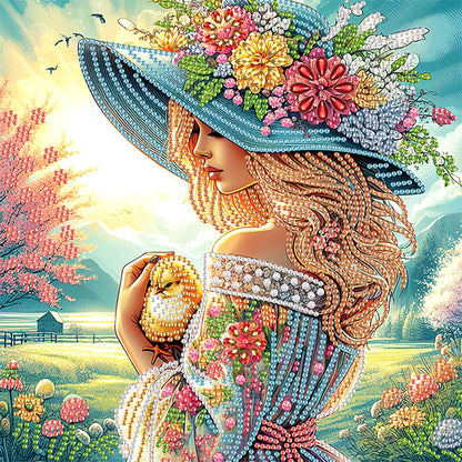 Elegant Woman - Special Shaped Drill Diamond Painting 30*30CM